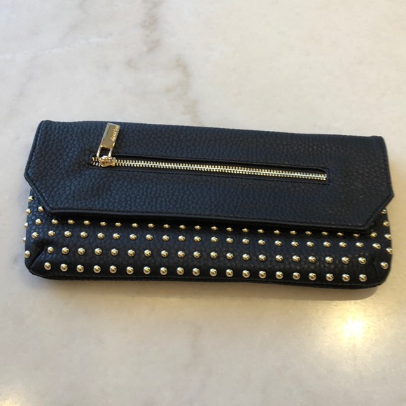 Deux Lux Handbags - Deux Lux fold over gold stud clutch with zipper